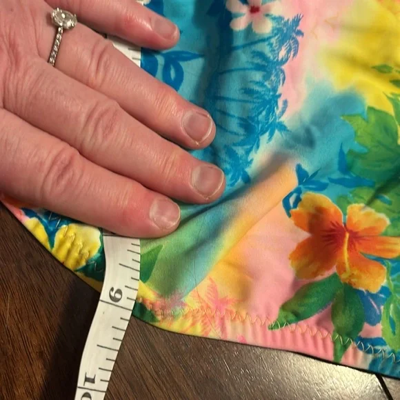 California waves 2005 2pc swimsuit tropical print halter top new large - Picture 6 of 16